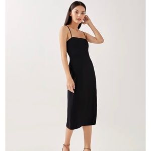 Cross back black dress